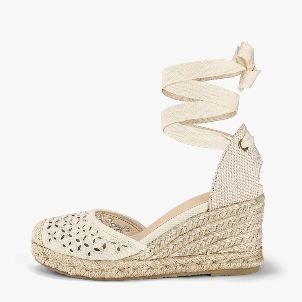 Platform Wedge Closed Toe Lace Up Sandals - Picture 10 of 11